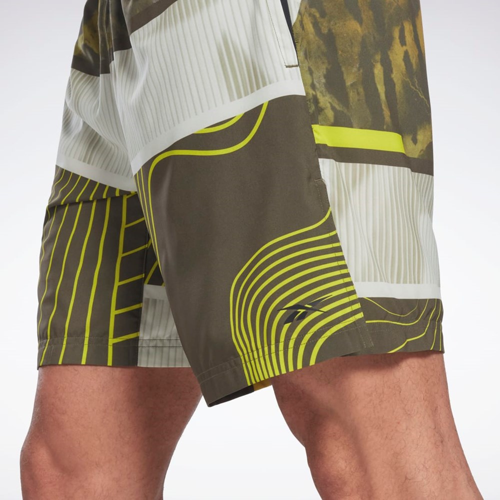 Reebok Austin Allover Print Shorts Zelene | EYUON1490