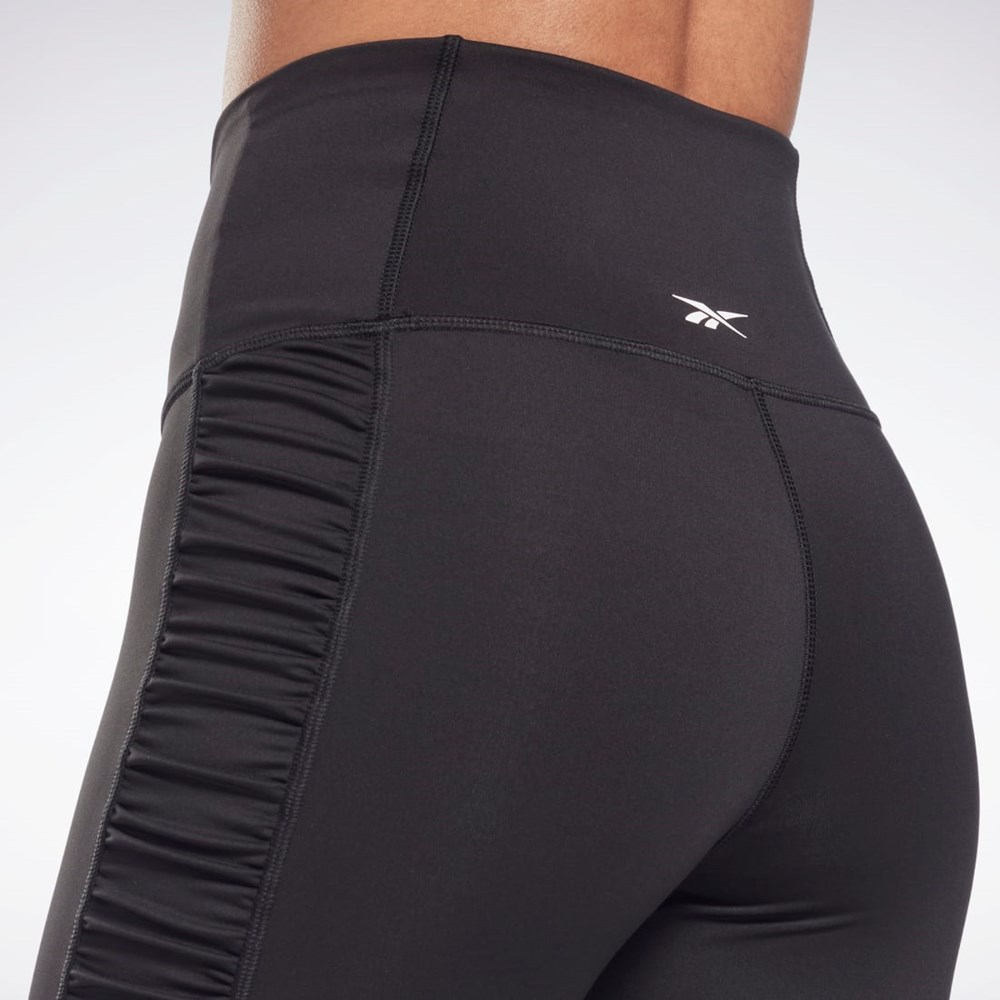 Reebok Bold High-Waisted Ruched Tights Černé | VMSDK4689