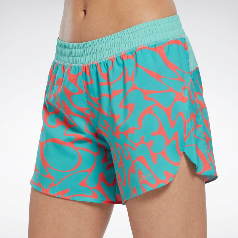 Reebok Běžecké Printed Shorts Semi Classic Teal | SMGWY0592