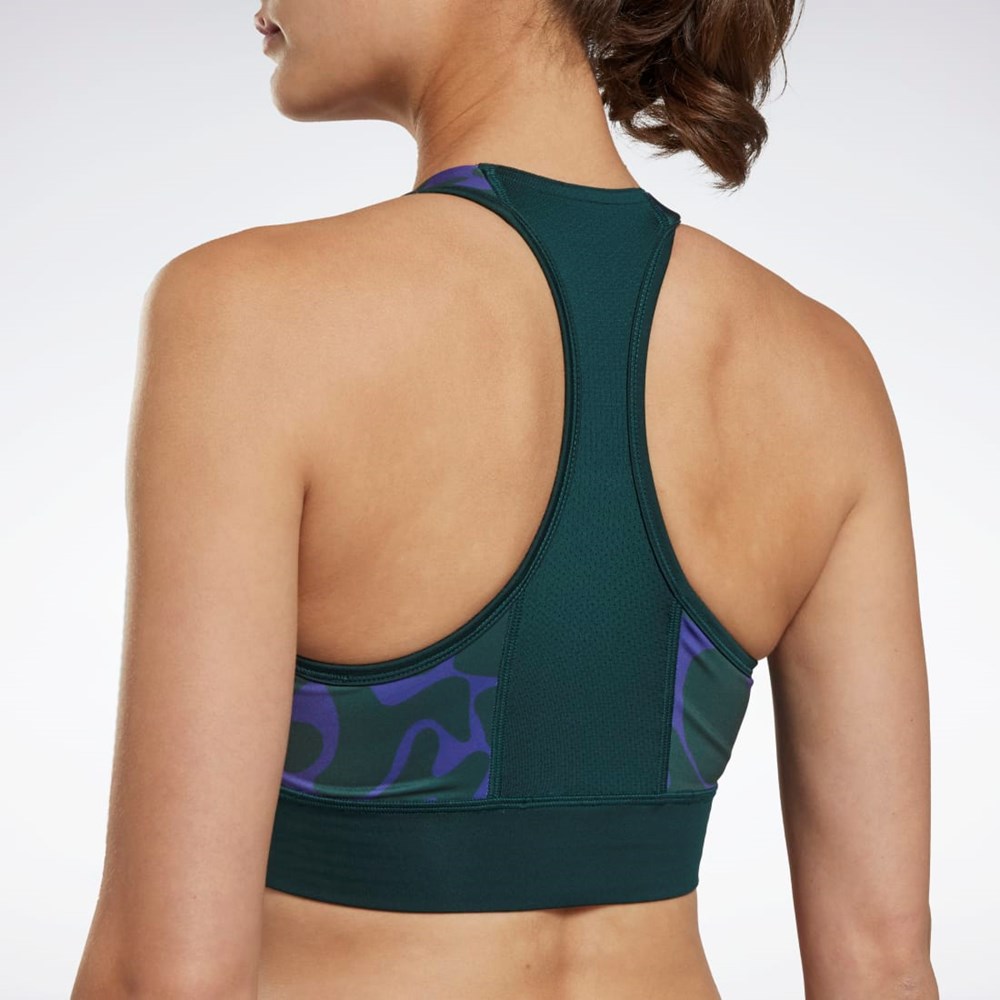 Reebok Běžecké Printed Sports Bra Zelene | OYUMZ0317