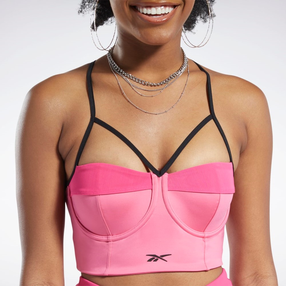 Reebok Cardi B Bralette Růžové Růžové | KVHNU8275