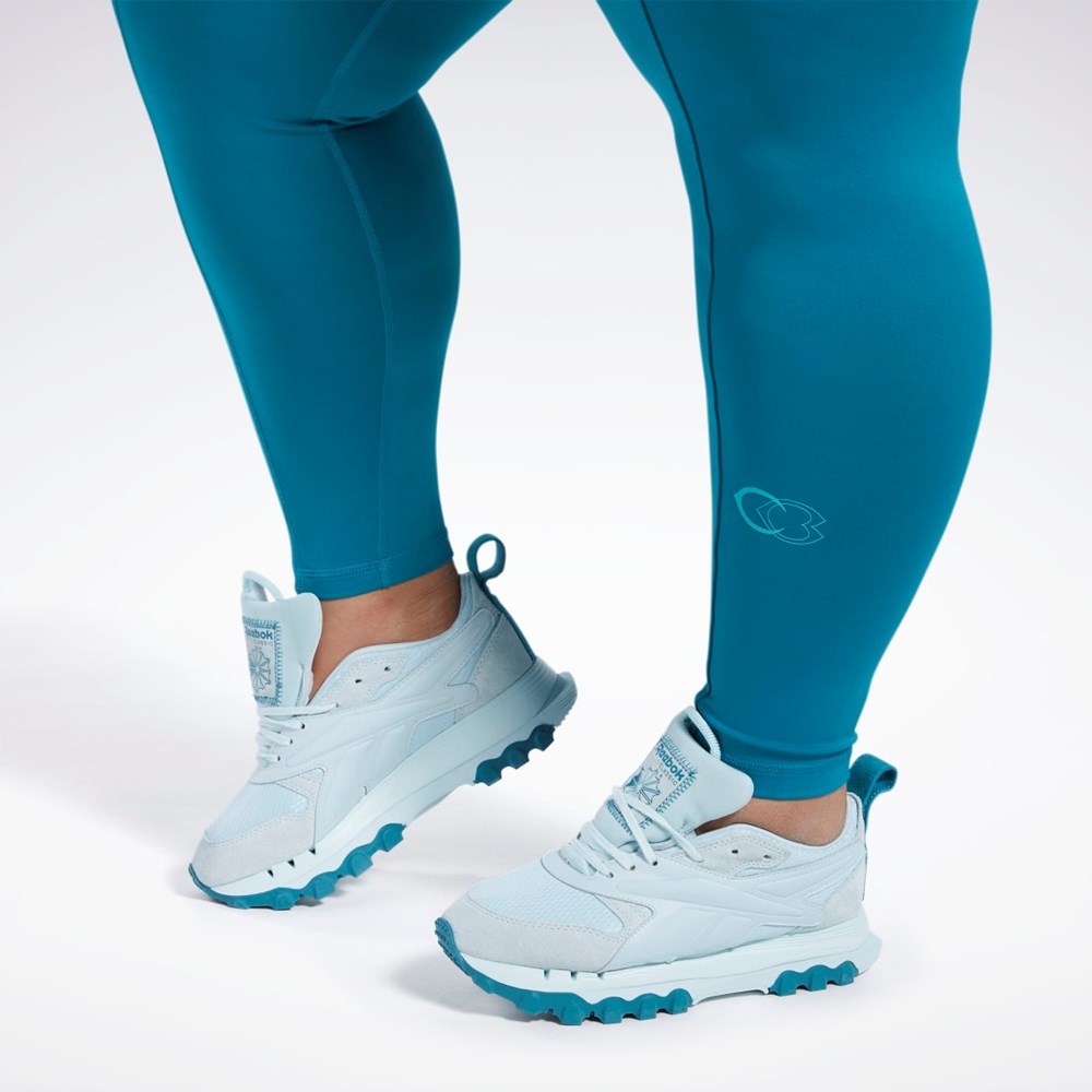 Reebok Cardi B High-Rise Tights (Plus Size) Seaport Teal | HFIYK0437