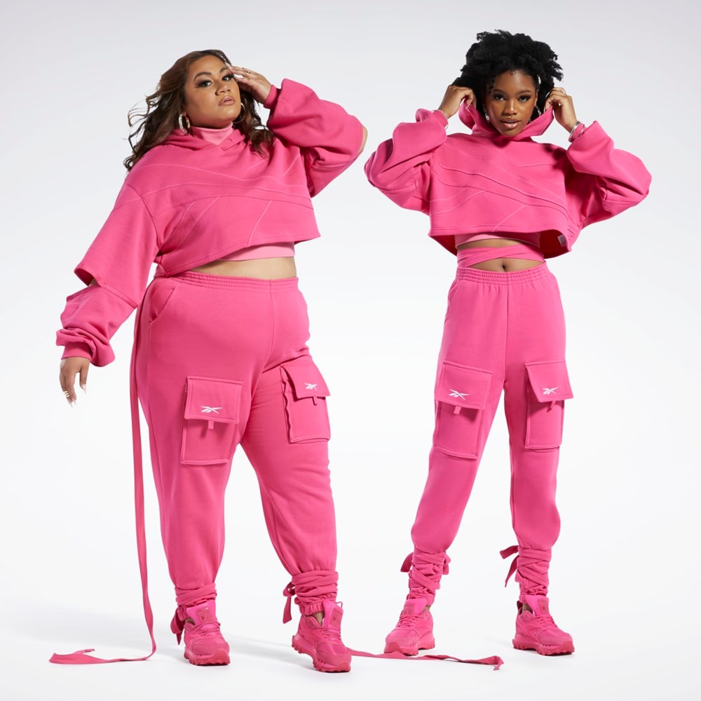 Reebok Cardi B Knit Hoodie Růžové Růžové | ETLQN2564