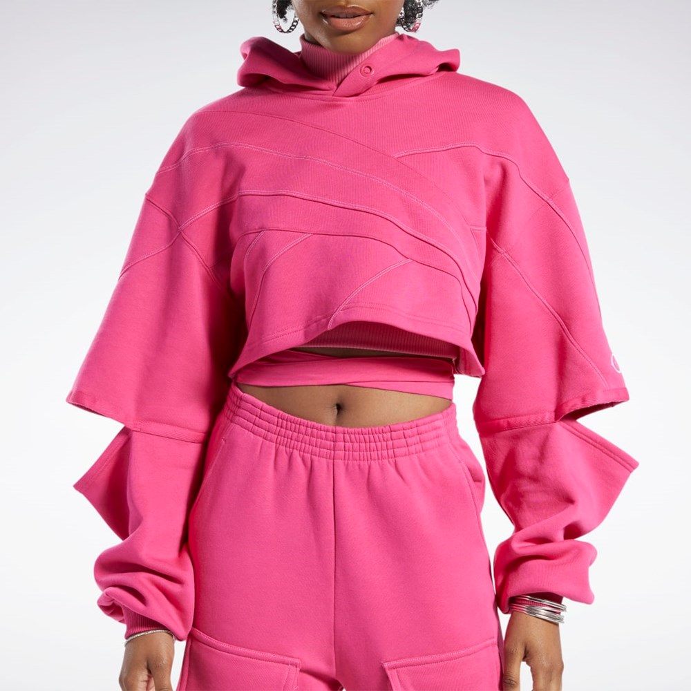 Reebok Cardi B Knit Hoodie Růžové Růžové | ETLQN2564