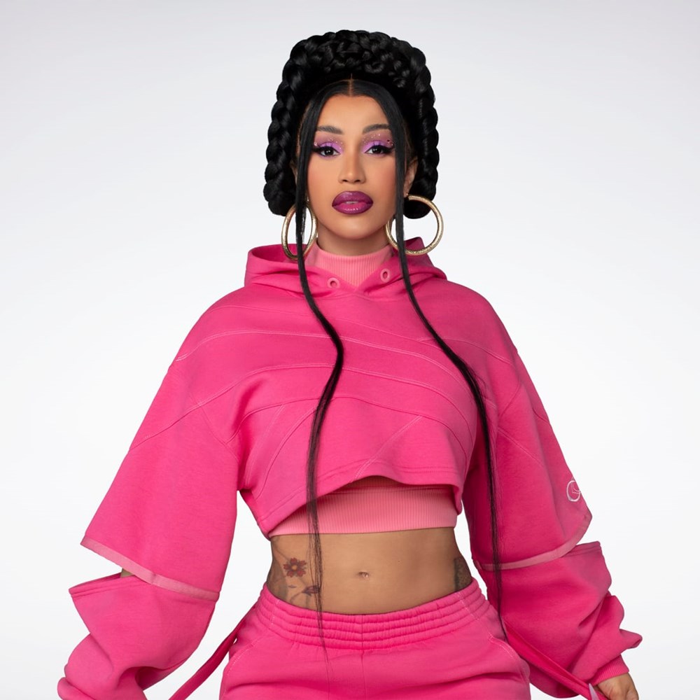 Reebok Cardi B Knit Hoodie Růžové Růžové | ETLQN2564
