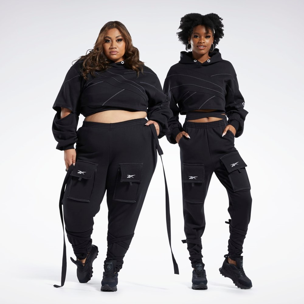 Reebok Cardi B Knit Pants Černé | FVRPB7826
