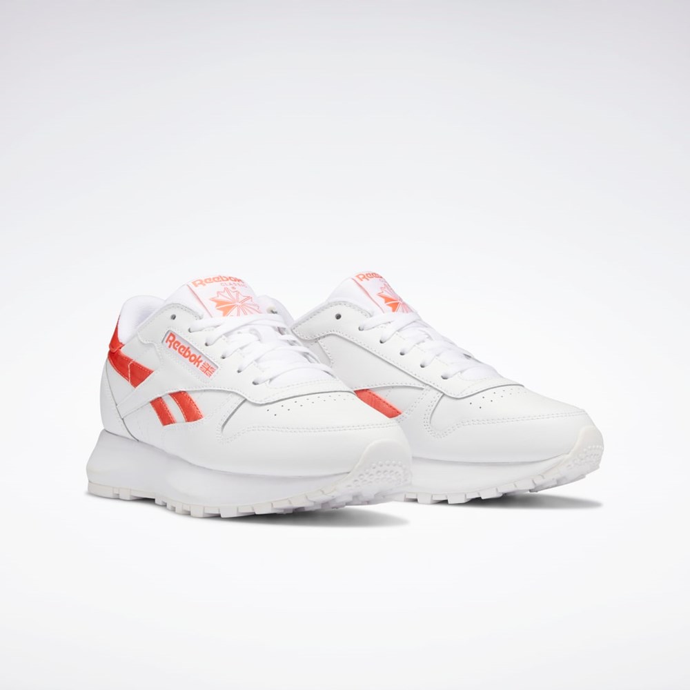 Reebok Classic Leather SP Shoes Bílé Bílé Oranžové | YCMAT7486