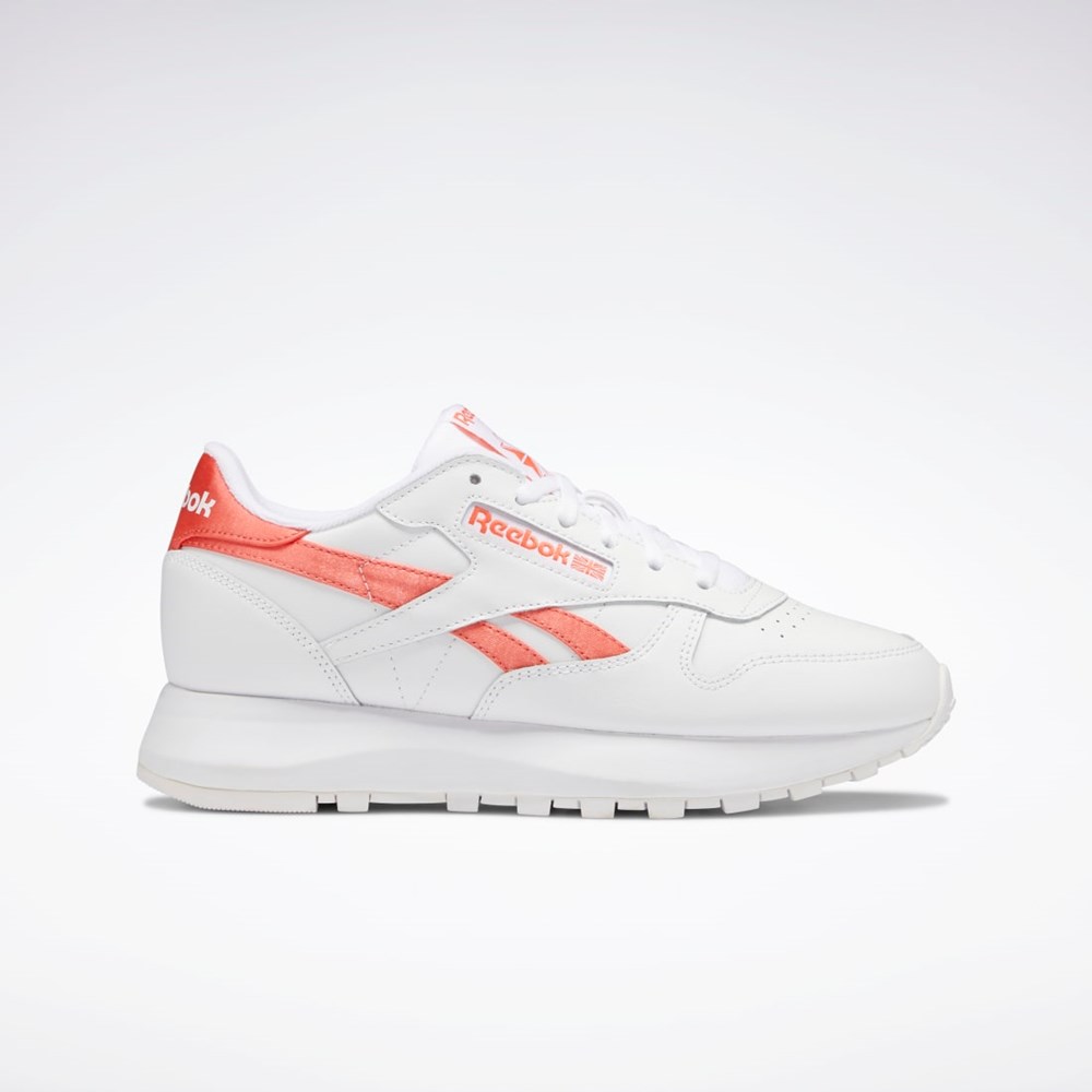 Reebok Classic Leather SP Shoes Bílé Bílé Oranžové | YCMAT7486