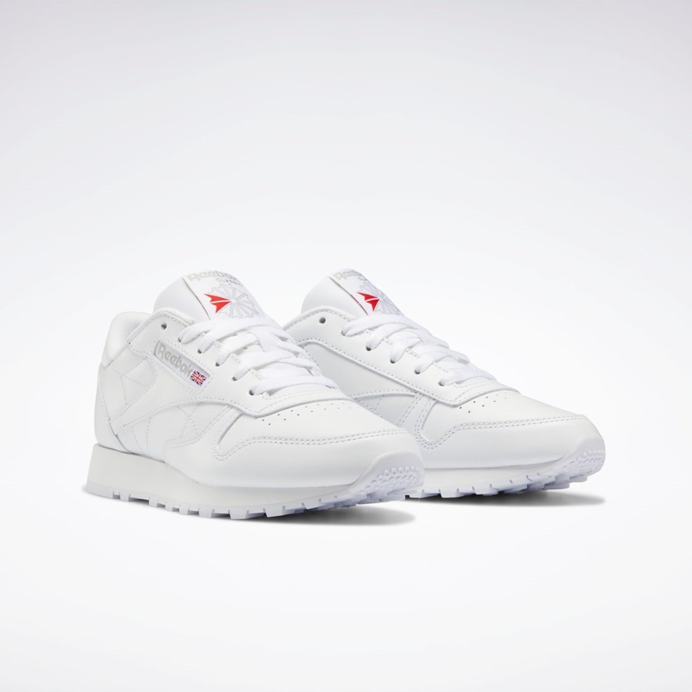 Reebok Classic Leather Shoes Bílé Bílé Šedé | AZRCU2346
