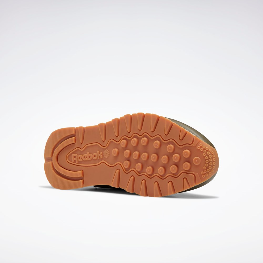 Reebok Classic Leather Shoes - Grade School Zelene Zelene Zelene | GVAYE8063