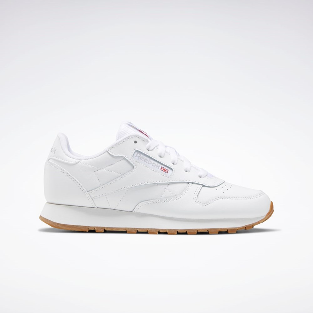 Reebok Classic Leather Shoes - Grade School Bílé Bílé | VDTJF2567