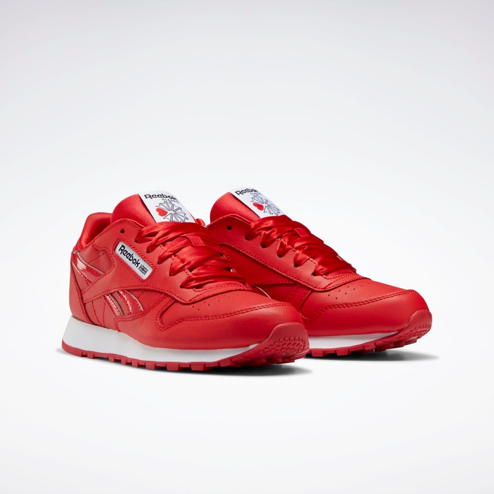Reebok Classic Leather Shoes - Grade School Červené Červené Bílé | ZEJPU8479