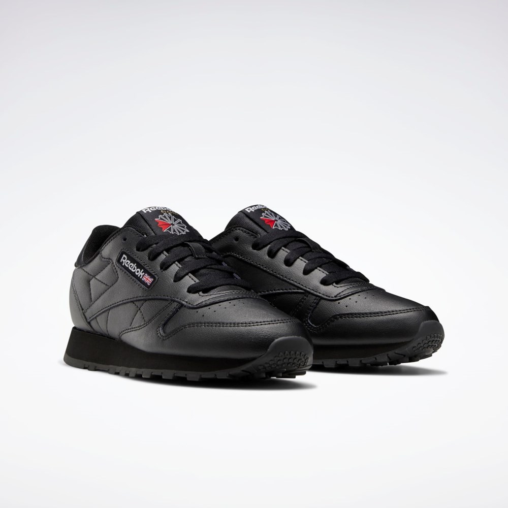 Reebok Classic Leather Shoes - Grade School Černé Černé Černé | ZUDXK9234