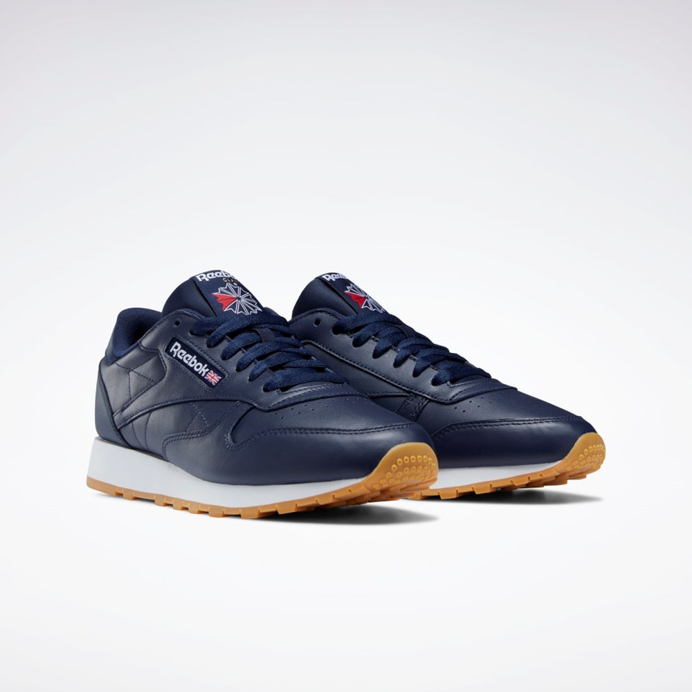 Reebok Classic Leather Shoes Tmavě Blankyt Bílé | EZRGB8075