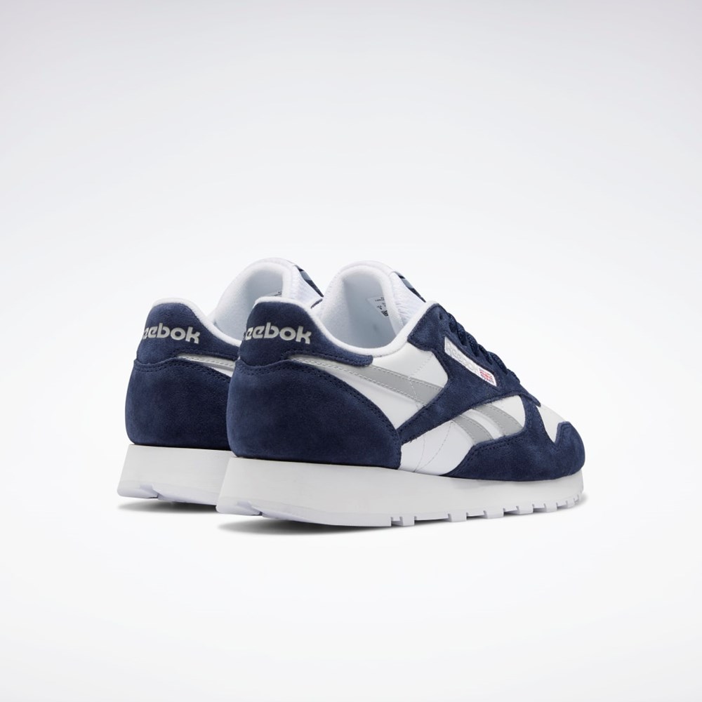 Reebok Classic Leather Shoes Tmavě Blankyt Bílé Šedé | WDERU9841
