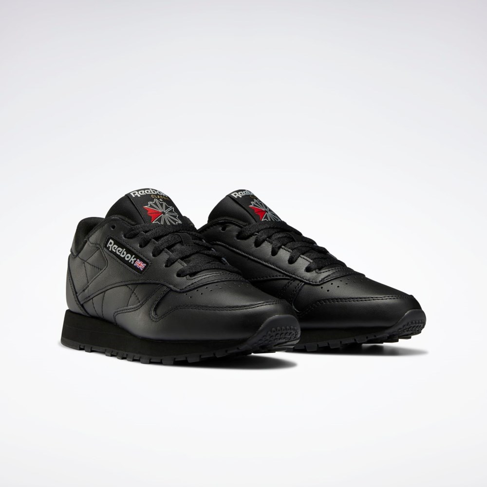 Reebok Classic Leather Shoes Černé Černé Šedé | KCHBI2938