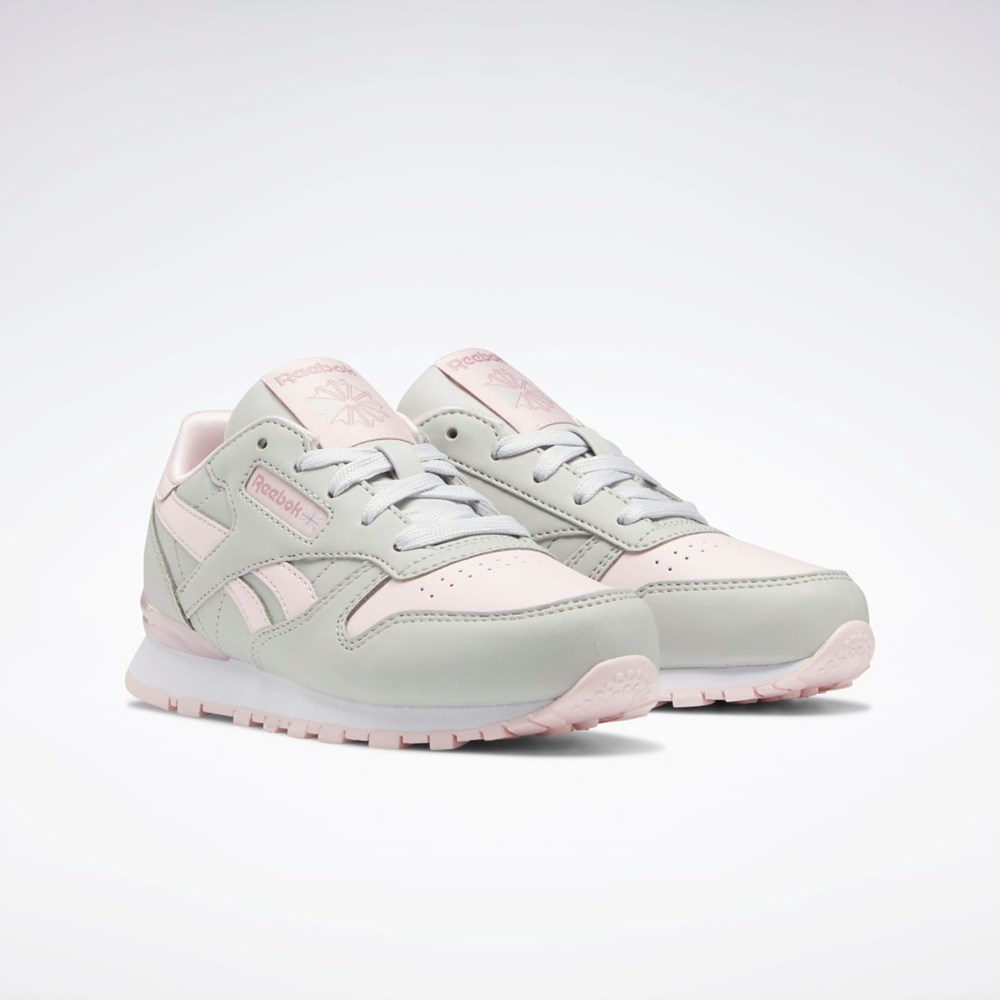 Reebok Classic Leather Step 'n' Flash Shoes - Preschool Šedé Šedé Růžové | YFQVM8750