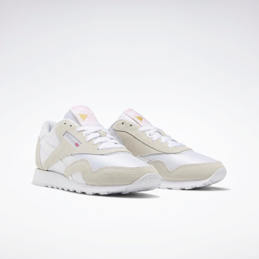 Reebok Classic Nylon Shoes Bílé Bílé Světle Šedé | PTHUL7821