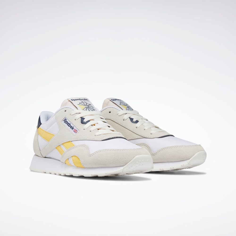 Reebok Classic Nylon Shoes Bílé Tmavě Blankyt | UWHJF2178