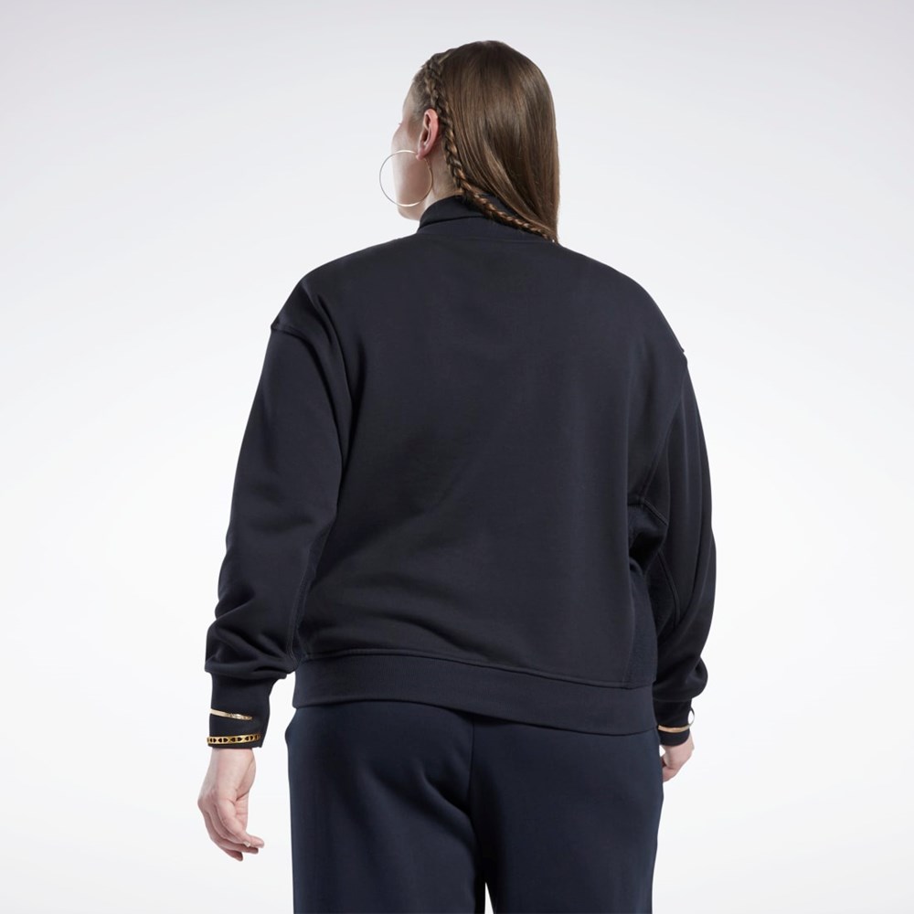 Reebok Classics Bavlněné French Terry Sweatshirt (Plus Size) Černé | VPFXB4510
