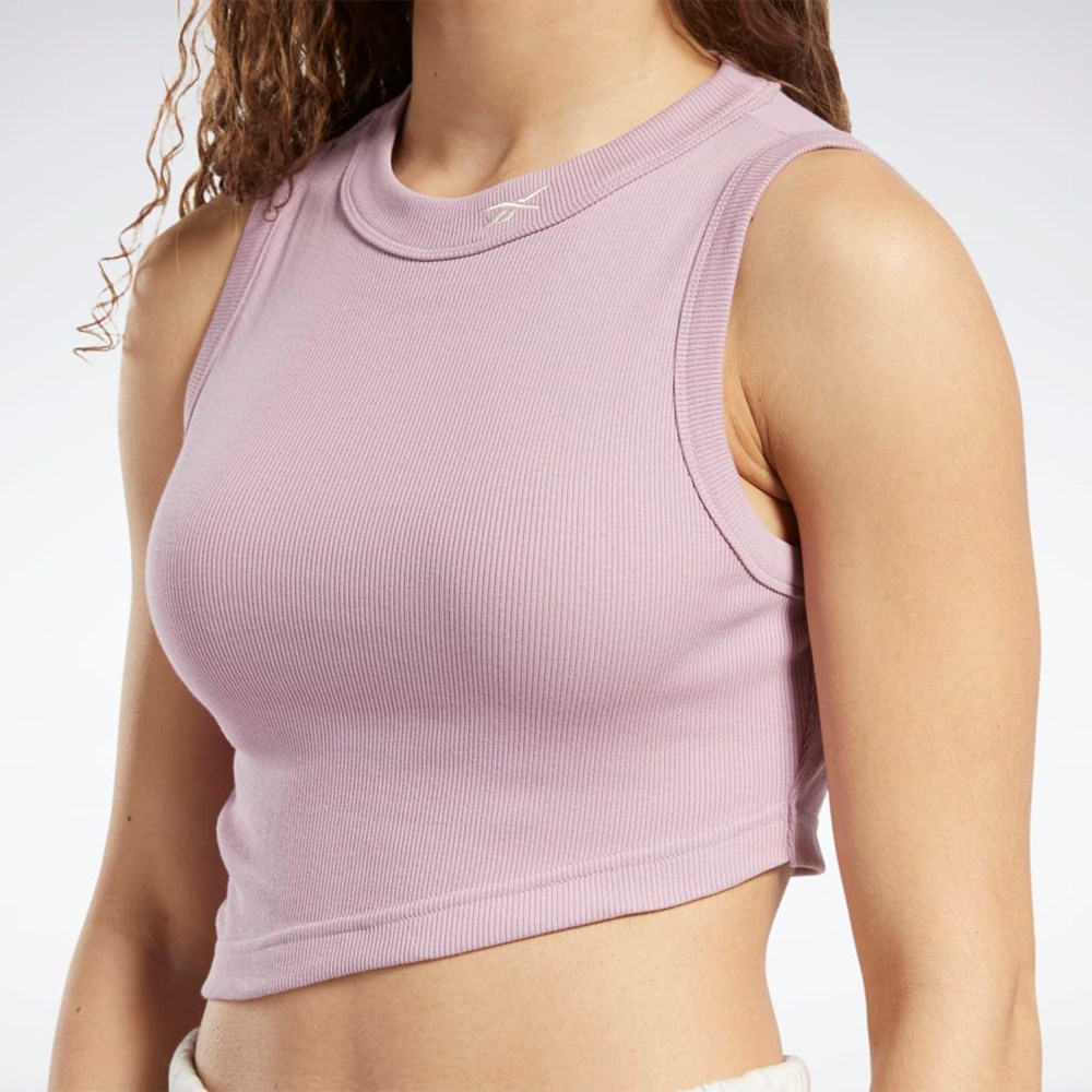 Reebok Classics Cropped Žebrovaný Tank Top Infused Lilac | NVJBY4685