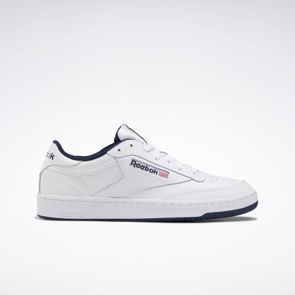 Reebok Club C 85 Shoes Bílé Tmavě Blankyt | FVZLM3201