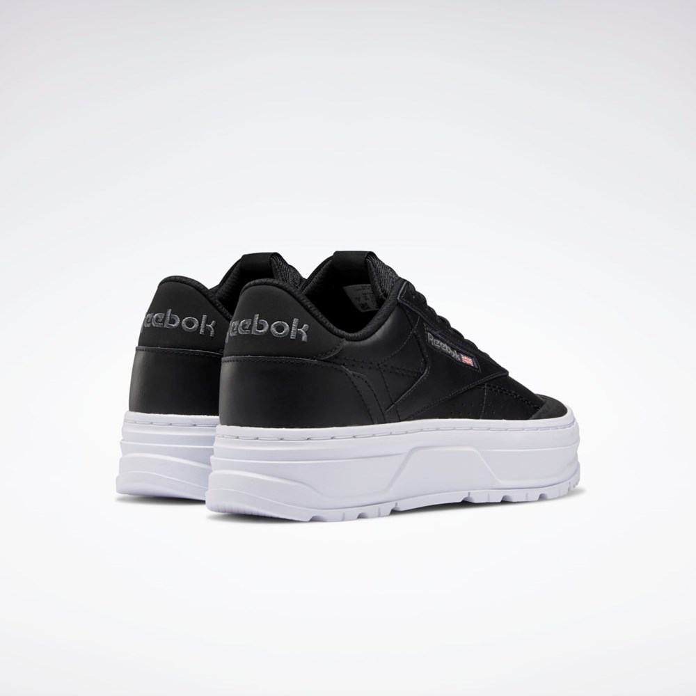 Reebok Club C Double GEO Shoes Černé Černé Bílé | XLPDH7160