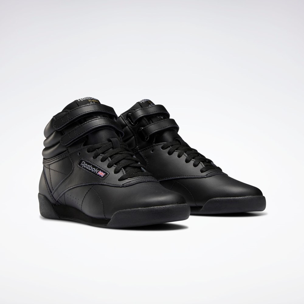 Reebok Freestyle Hi Shoes - Grade School Černé Černé Šedé | YKPIL7159