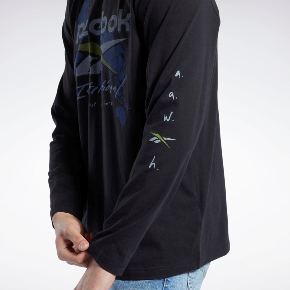 Reebok Grafická Series Pre-Season Long Sleeve T-Shirt Černé | GJIOH1908