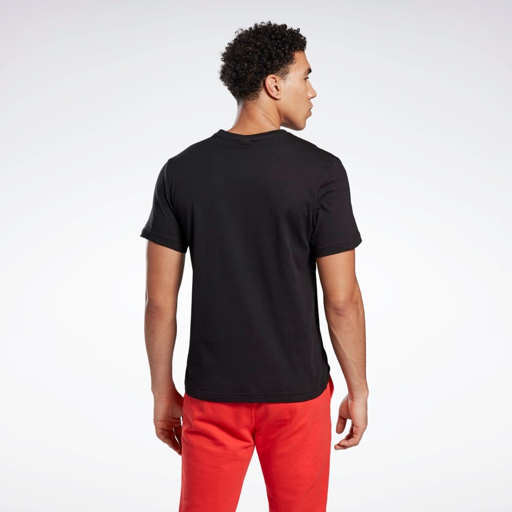 Reebok Grafická Series Reebok Stacked Tee Černé | IVDEW0784