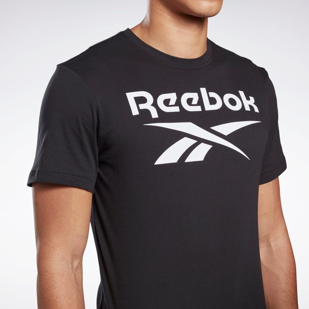 Reebok Grafická Series Reebok Stacked Tee Černé | IVDEW0784