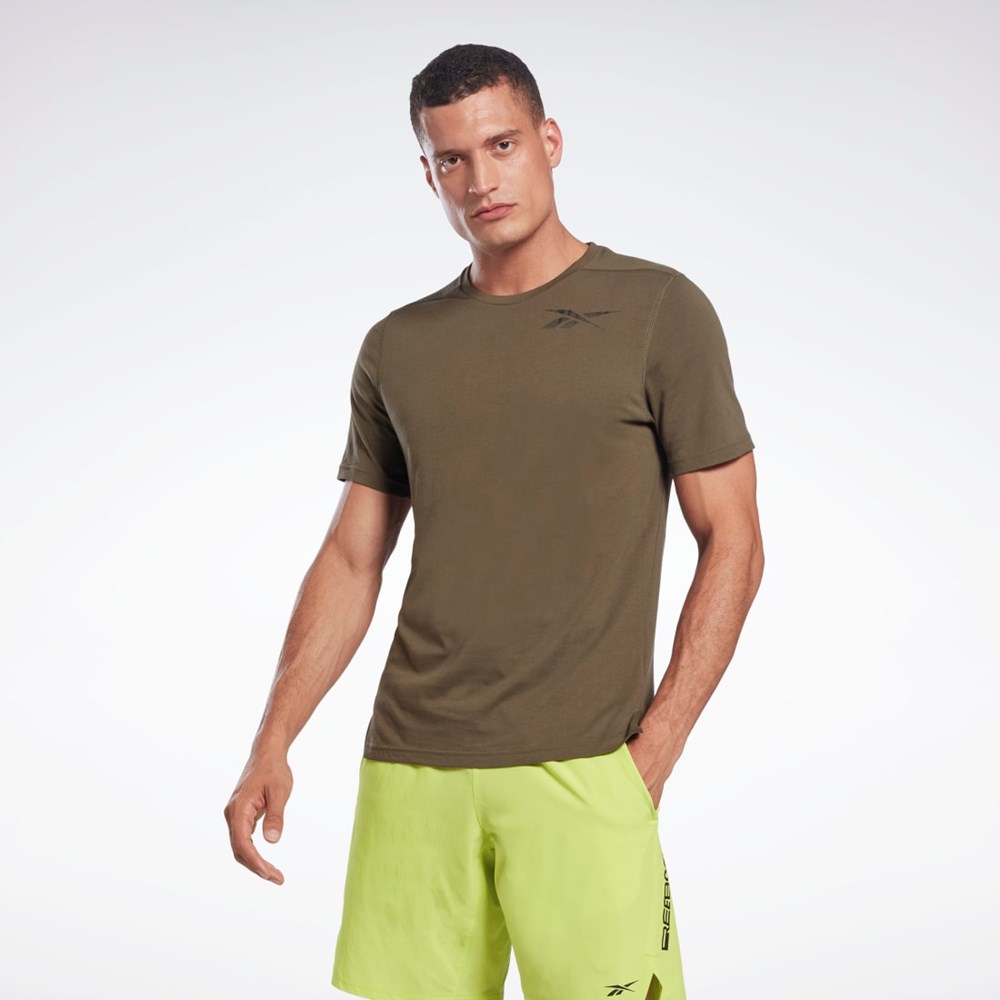 Reebok Grafická Speedwick Move T-Shirt Zelene | AUEQC8962