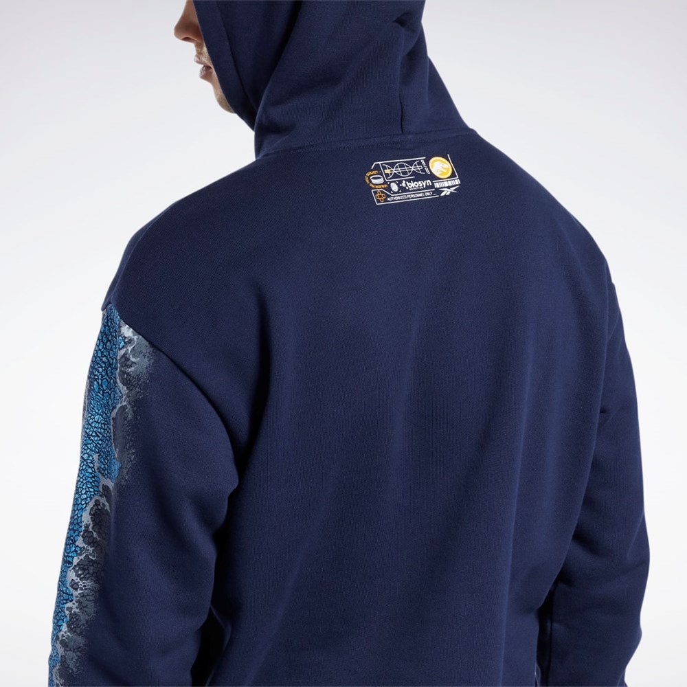 Reebok Jurassic World Grafická Hoodie Tmavě Blankyt | HDJPK4681