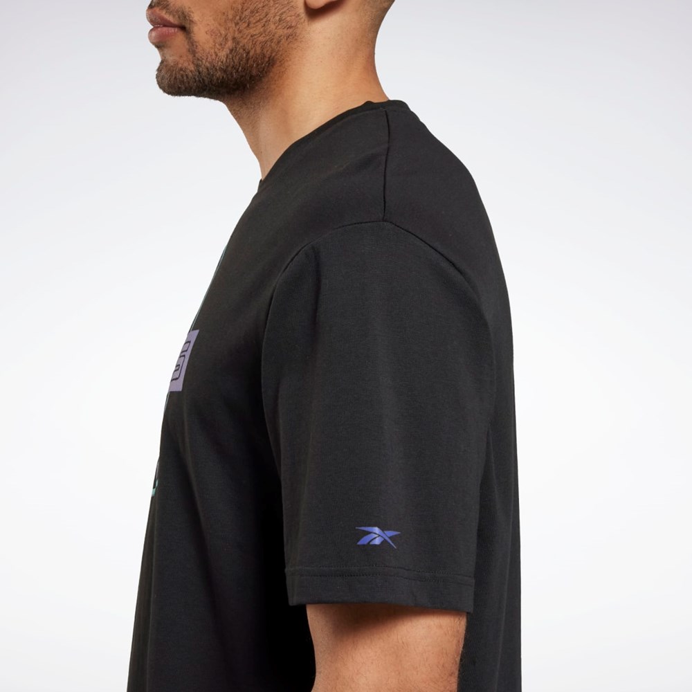 Reebok Les Mills® Oversized Grafická T-Shirt Černé | MEUJN7986