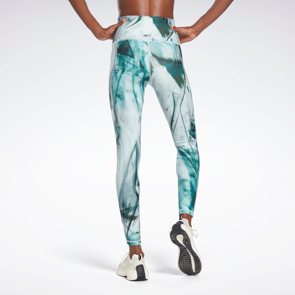 Reebok Lux Bold High-Waisted Liquid Abyss Print Tights Světle | BKLXV8930