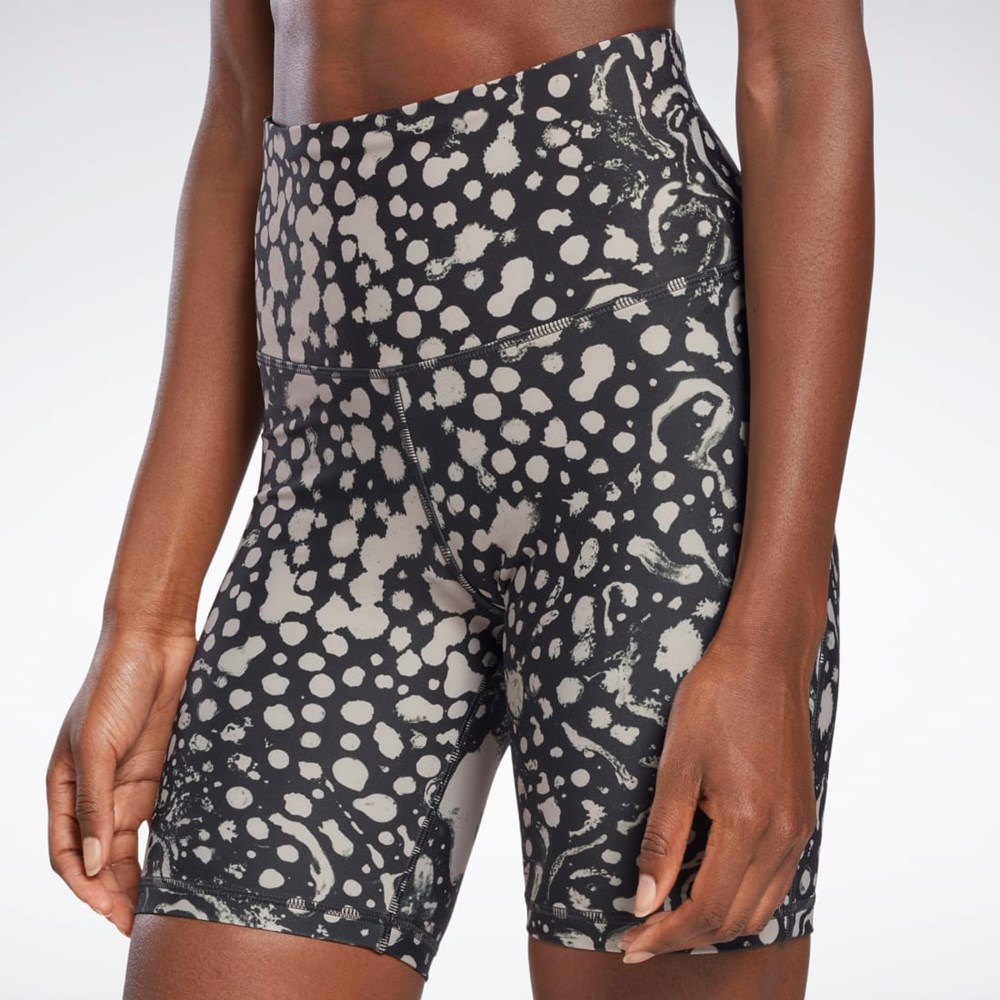Reebok Lux Bold High-Waisted Modern Safari Print Shorts Černé | TXZQJ7034