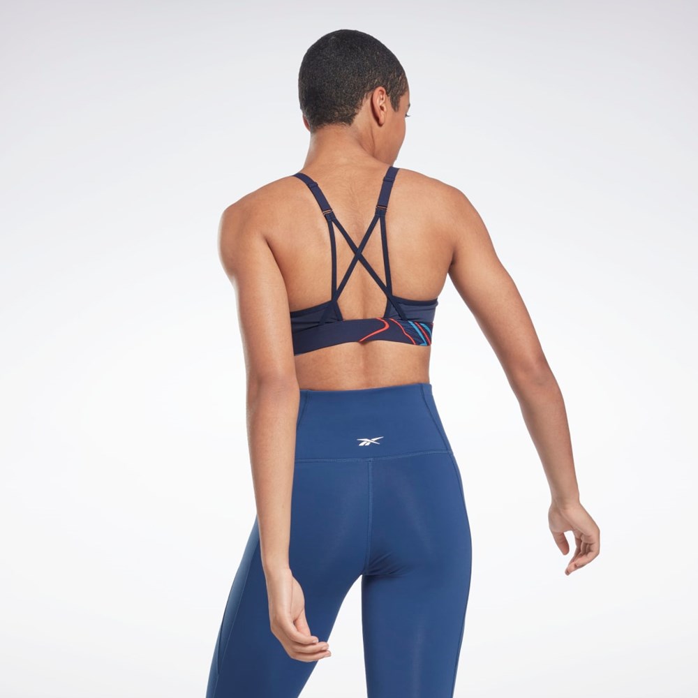 Reebok Lux Páskové Nature Grown Print Sports Bra Tmavě Blankyt | XZPJA5967