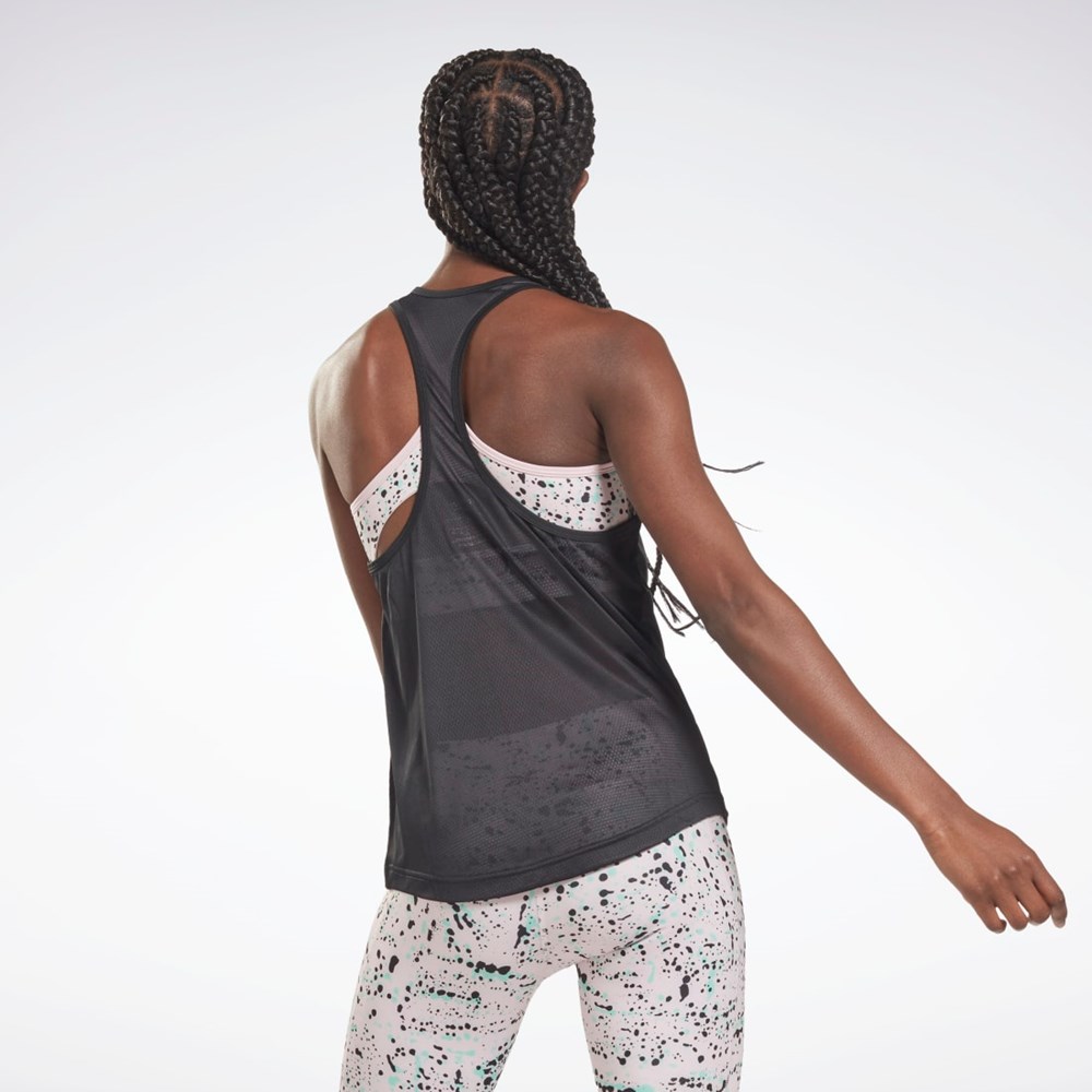 Reebok Mesh Back Tank Top Černé | ATLNY6593