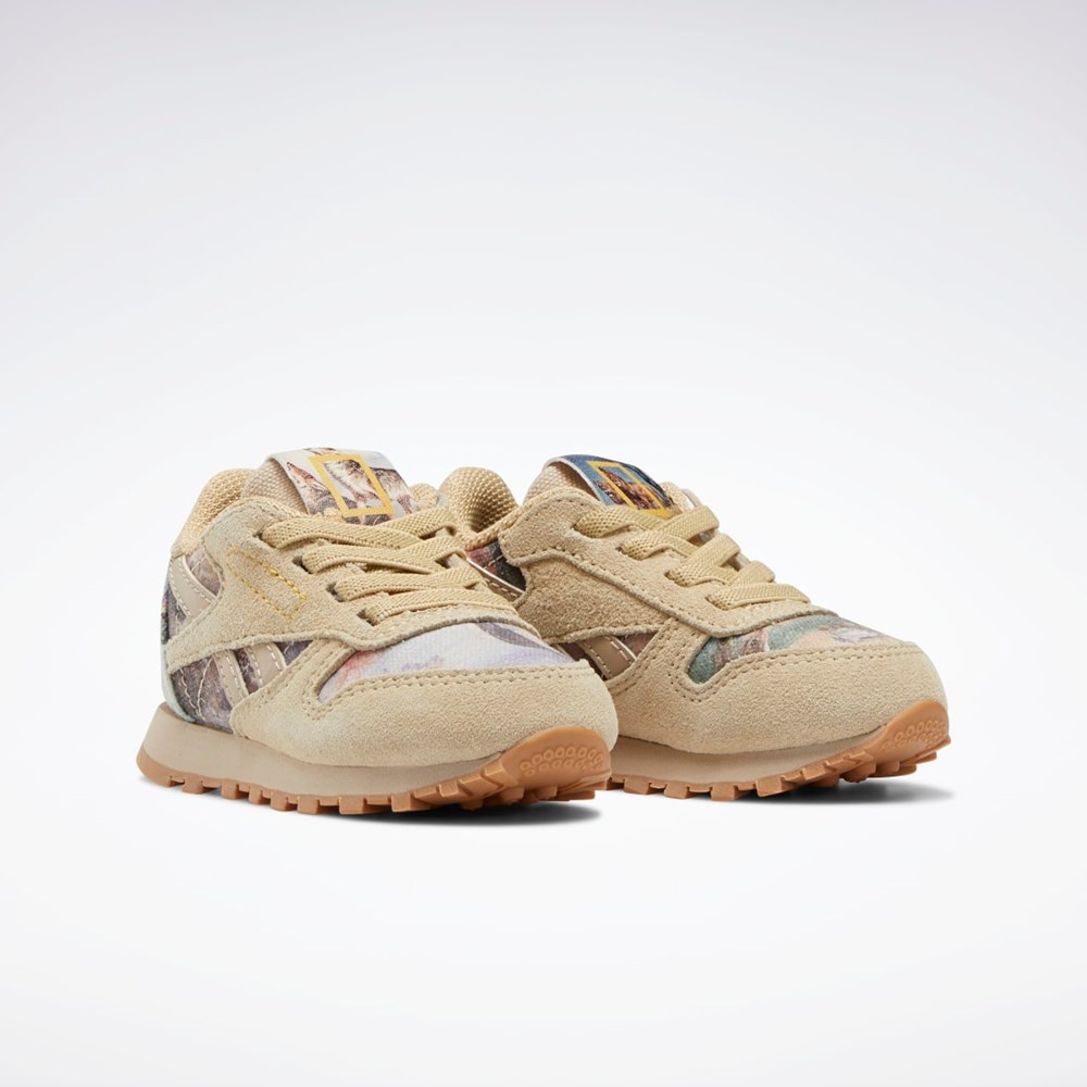 Reebok National Geographic Classic Leather Shoes - Toddler Béžový | FSUBV0617