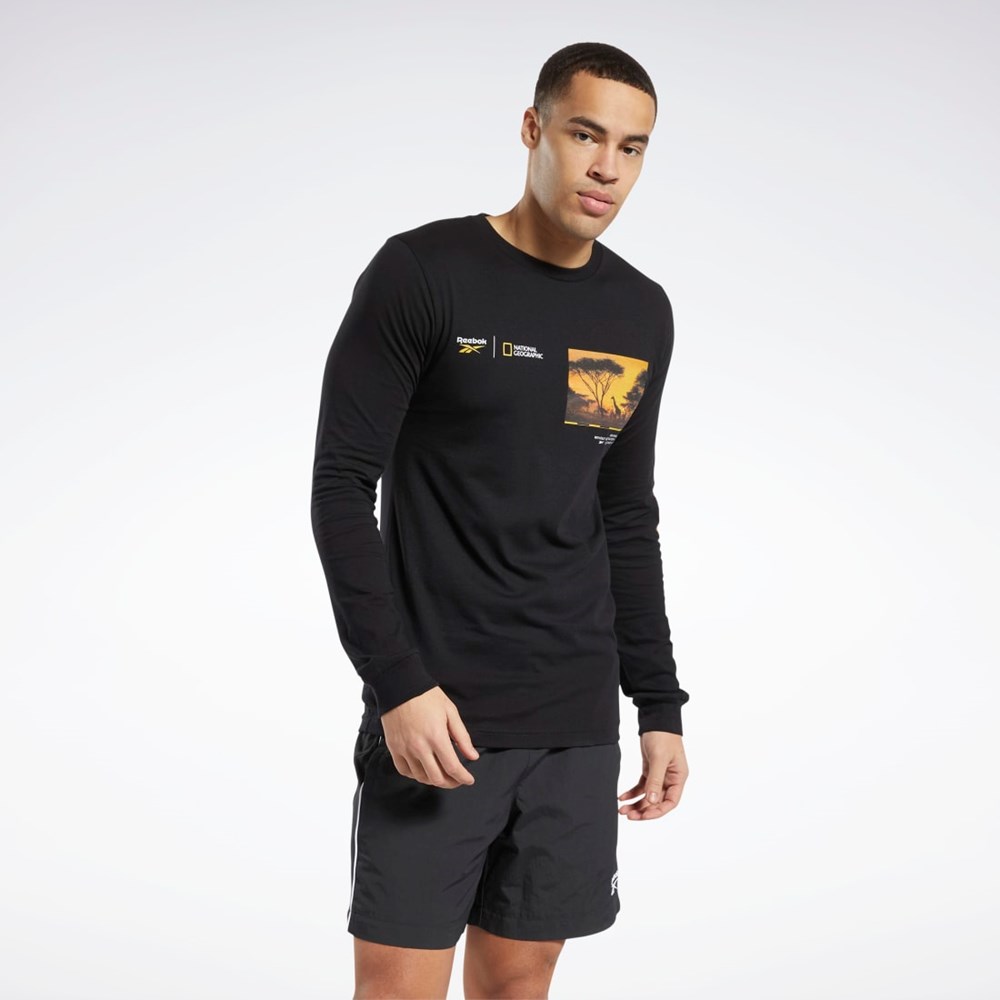 Reebok National Geographic Long Sleeve T-Shirt Multi | IZTOR5748