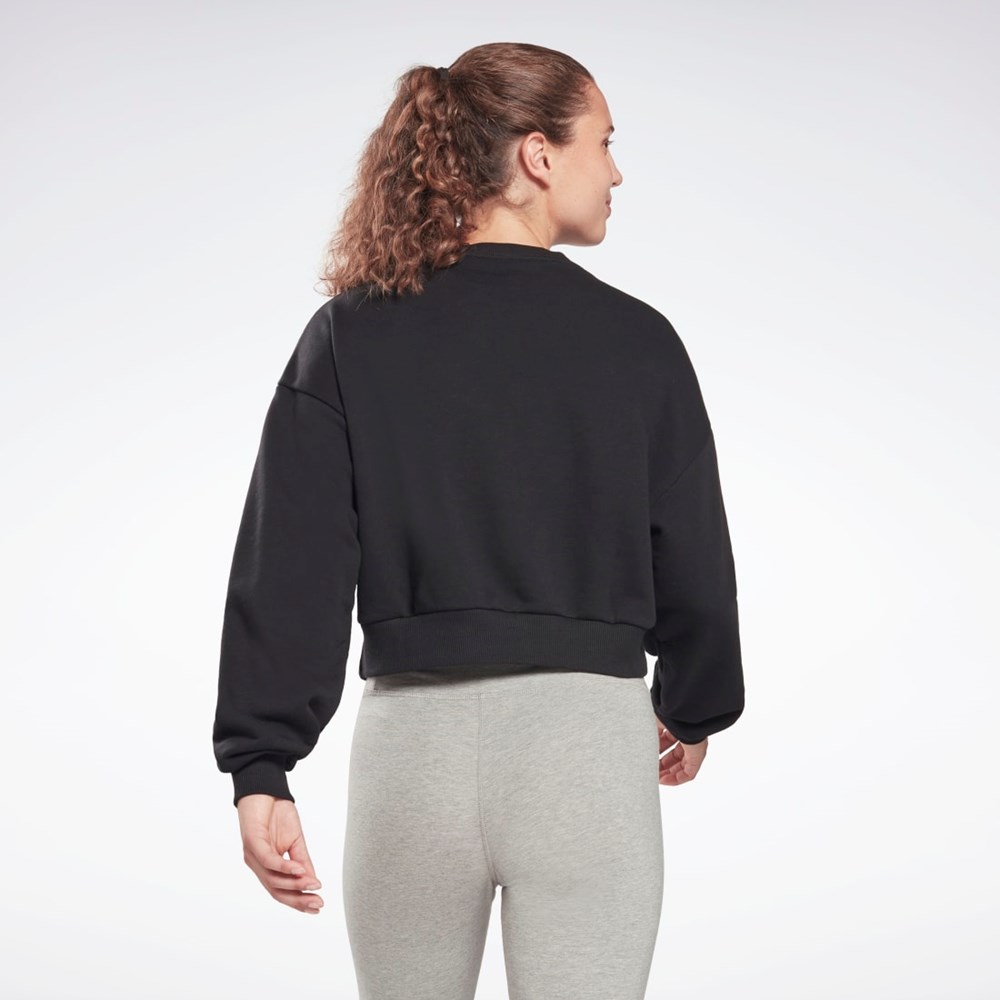 Reebok Piping Crewneck Sweatshirt Černé | ZQBTW4835