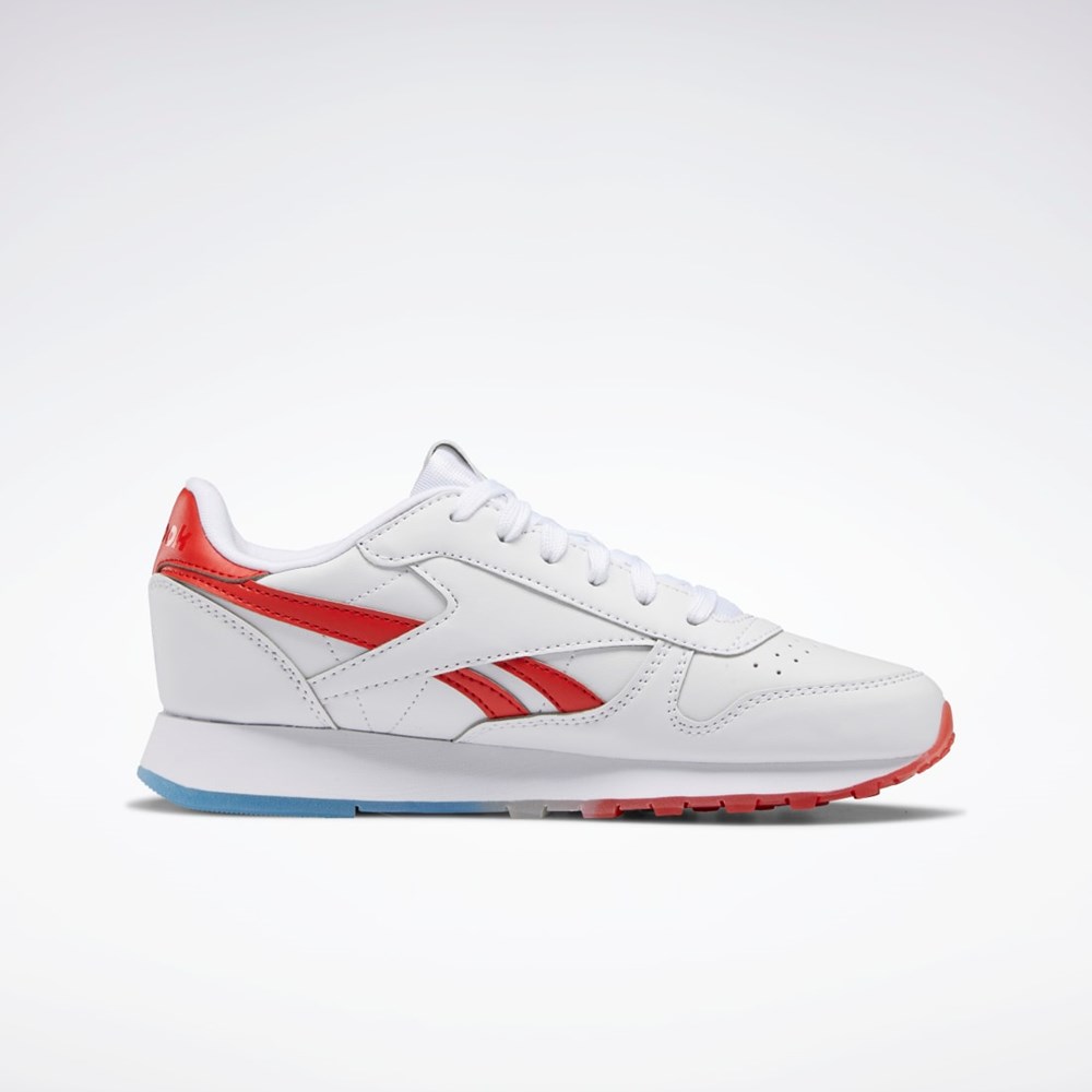 Reebok Popsicle Classic Leather Shoes - Grade School Bílé Blankyt Červené | BIFTA6104