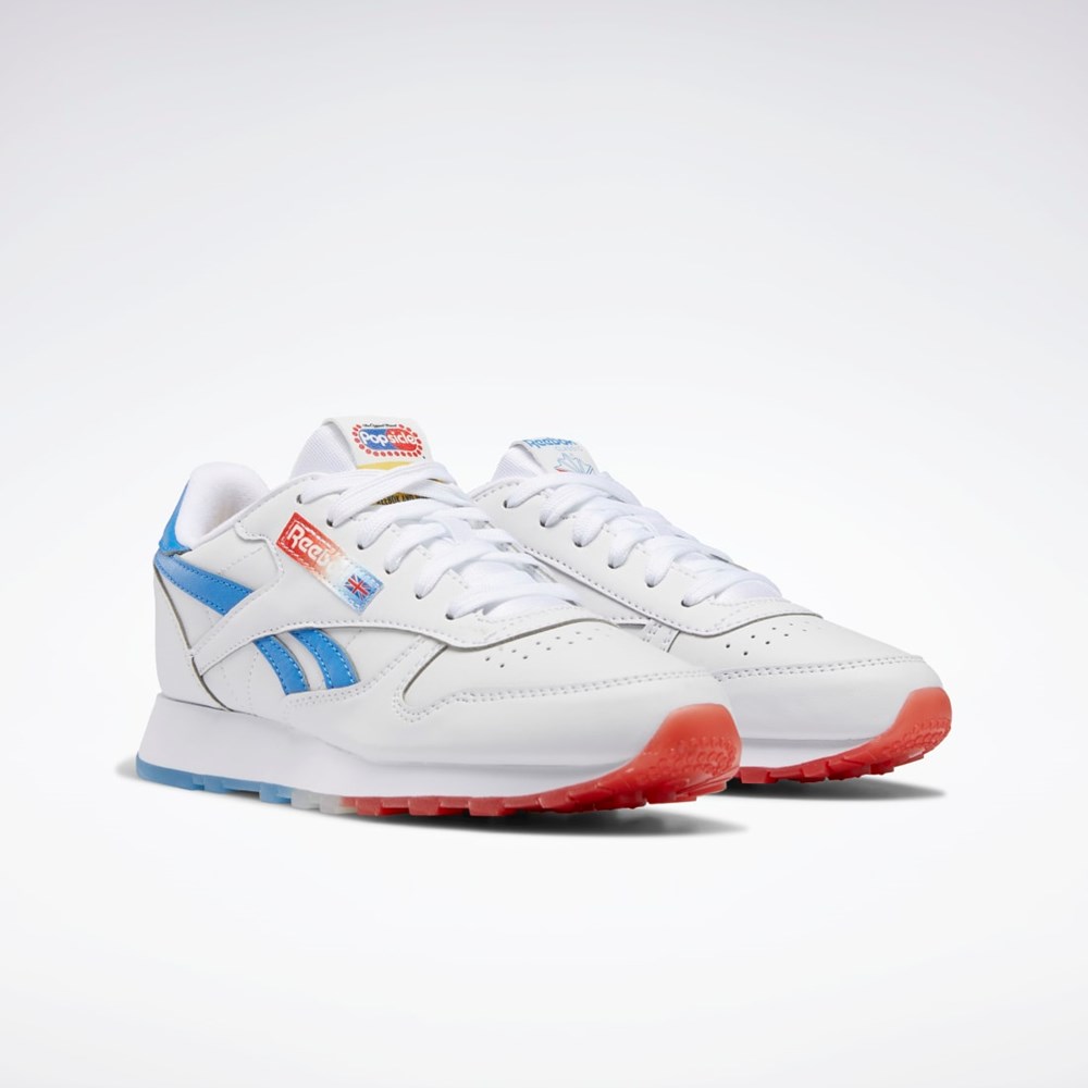 Reebok Popsicle Classic Leather Shoes - Grade School Bílé Blankyt Červené | BIFTA6104