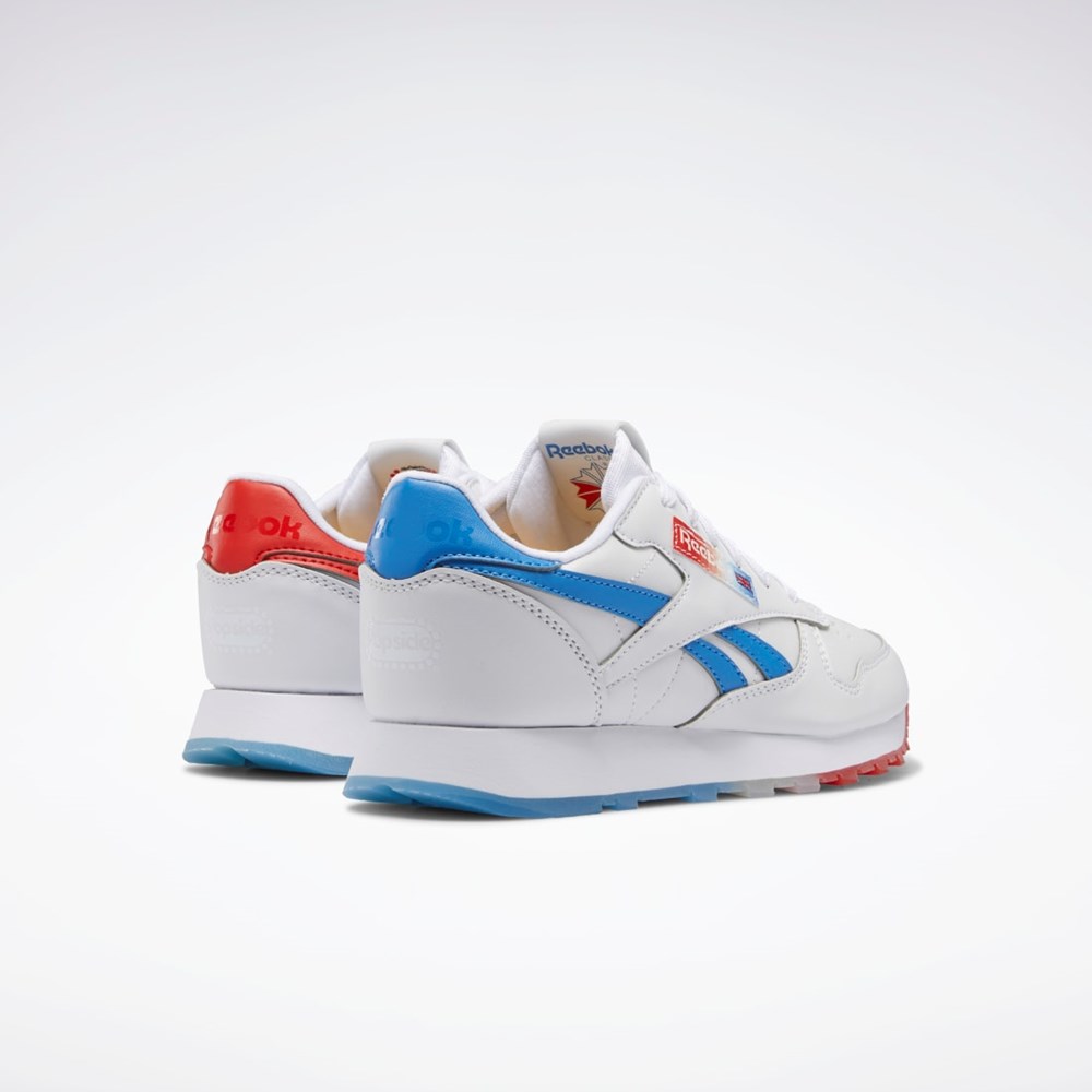 Reebok Popsicle Classic Leather Shoes - Grade School Bílé Blankyt Červené | BIFTA6104