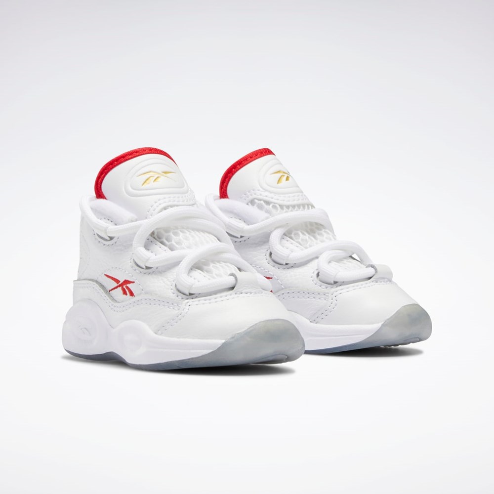 Reebok Question Mid Shoes - Toddler Bílé Červené Bílé | ACYML4208