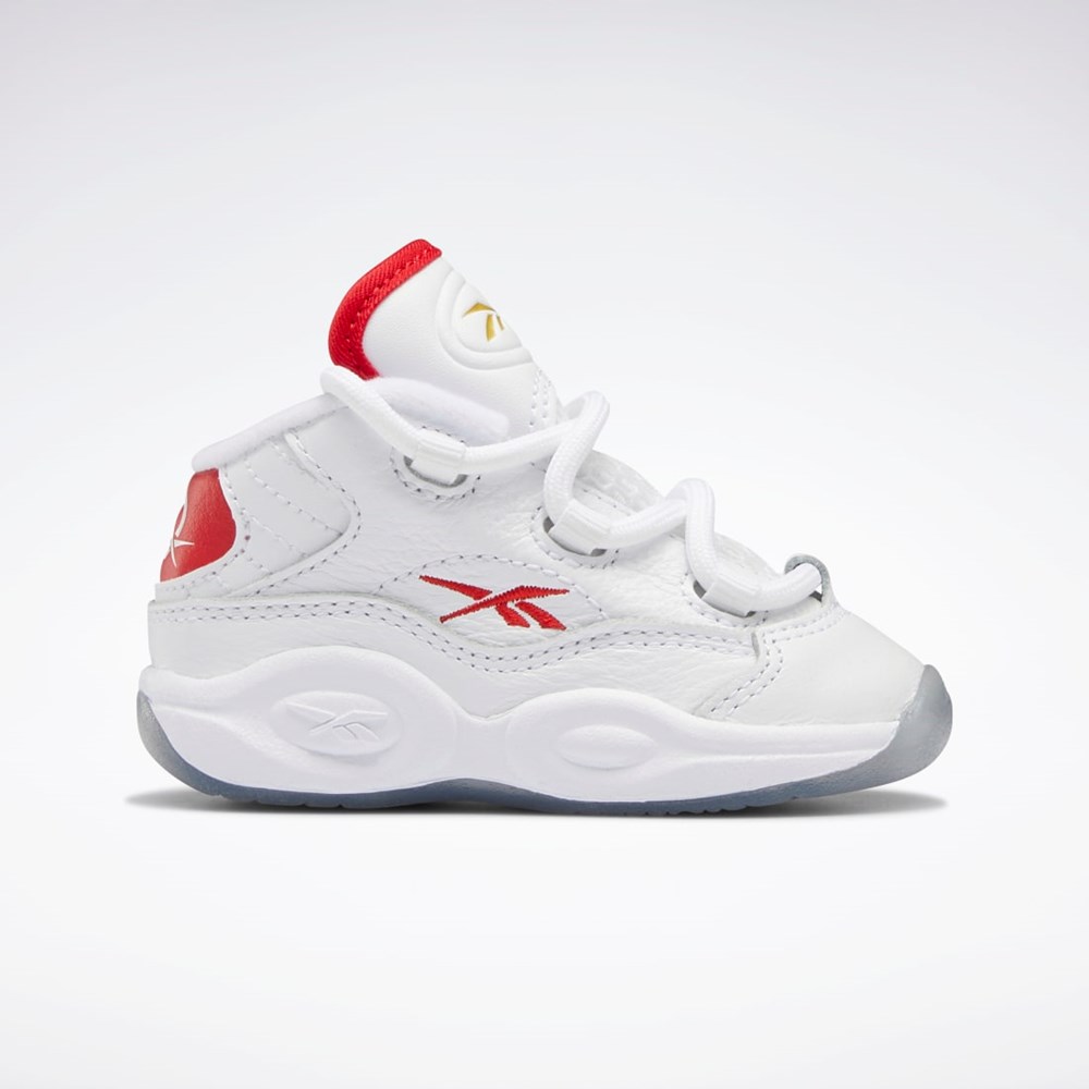 Reebok Question Mid Shoes - Toddler Bílé Červené Bílé | ACYML4208