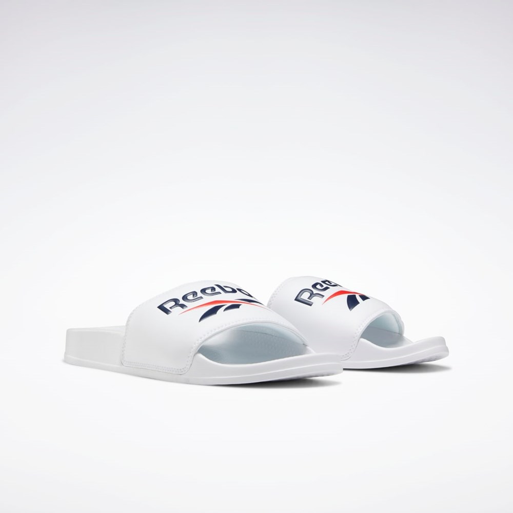 Reebok Reebok Classic Slides Bílé Tmavě Blankyt Červené | PDWKM5492