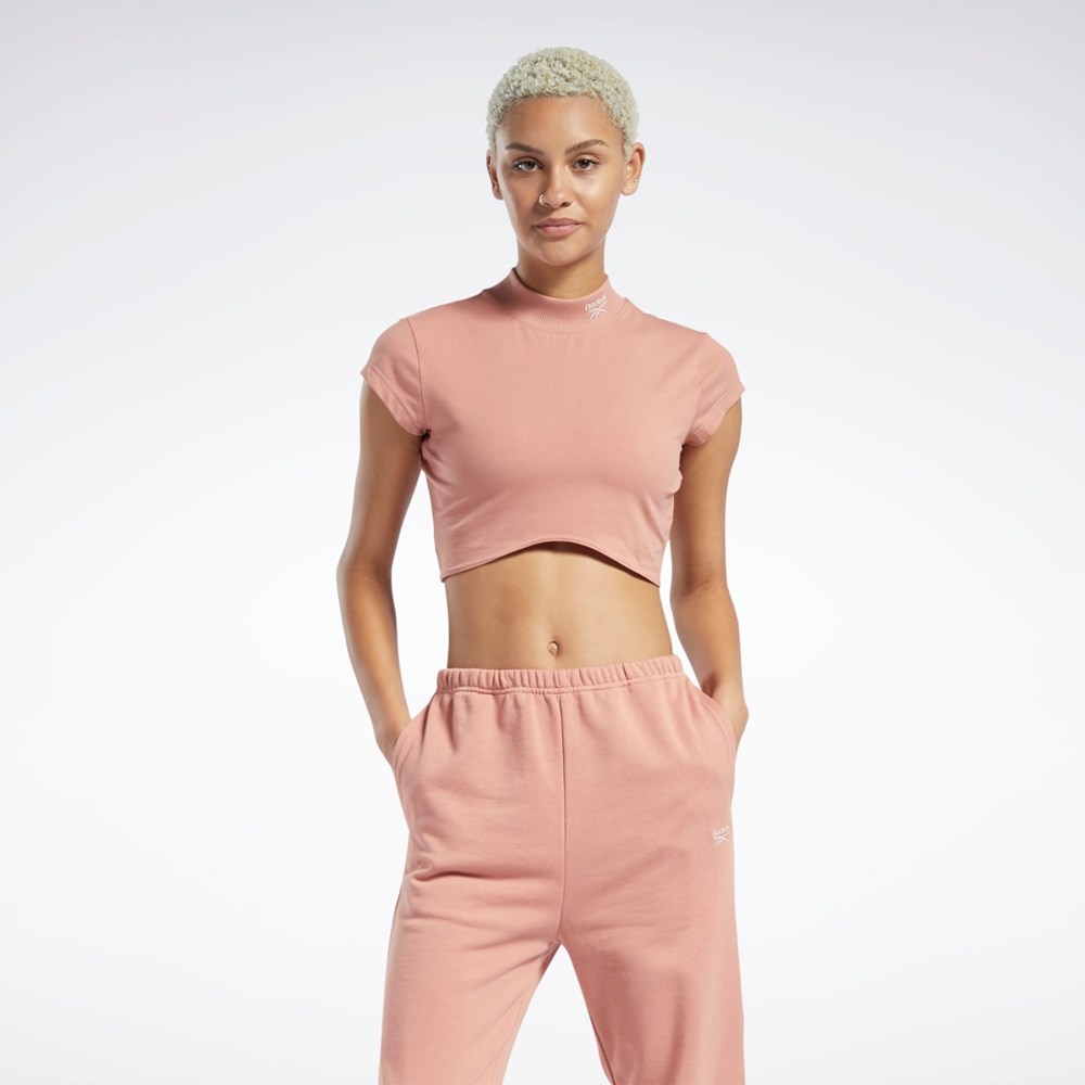 Reebok Reebok Classics Krátké Sleeve Fitted Top Koralove | LFAGE2564