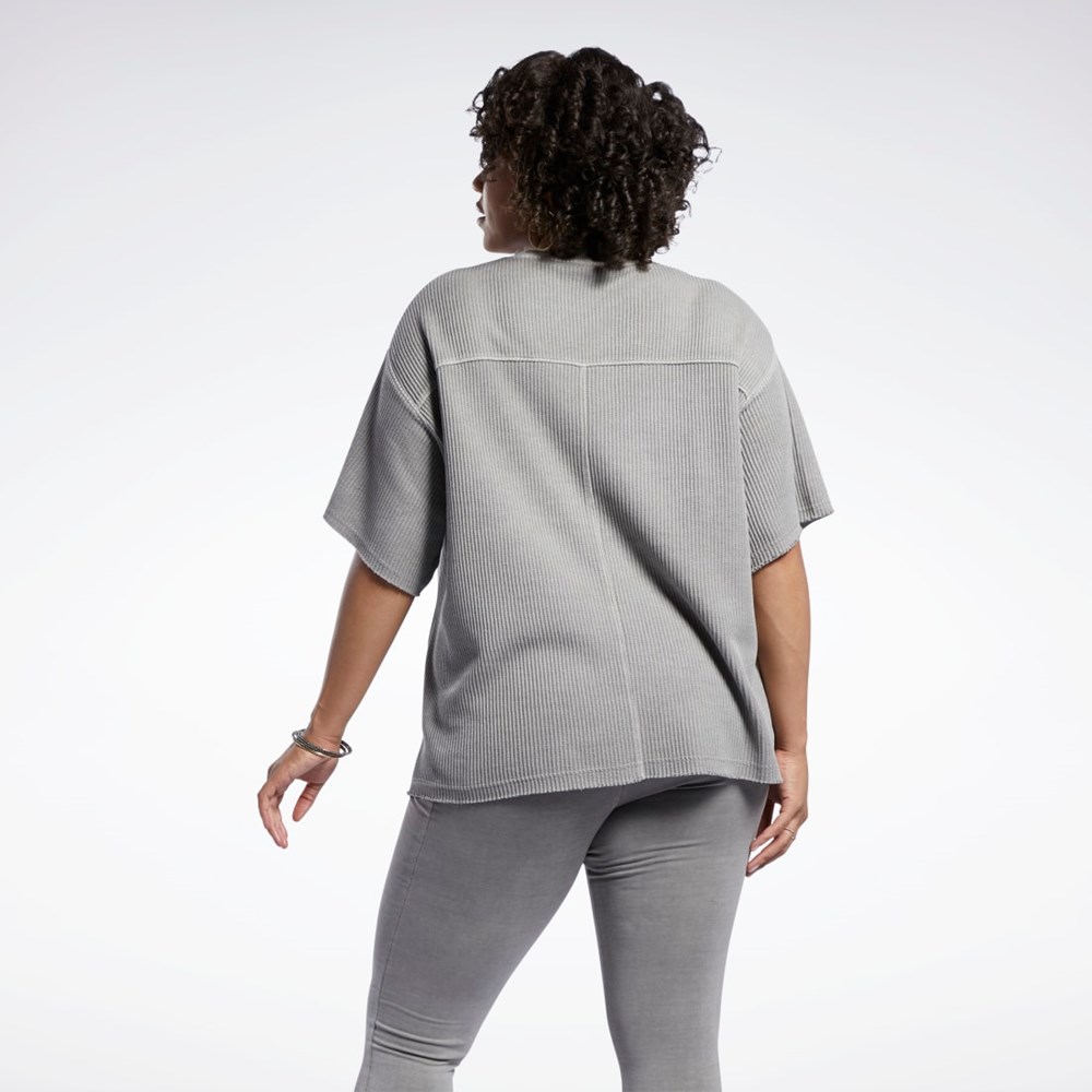 Reebok Reebok Classics Natural Dye Waffle T-Shirt (Plus Size) Šedé | FULGB5873