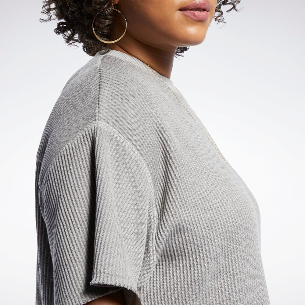 Reebok Reebok Classics Natural Dye Waffle T-Shirt (Plus Size) Šedé | FULGB5873